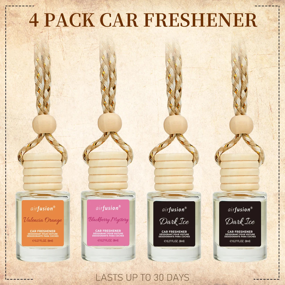 4 Pack Hanging Car Air Freshener Diffuser Premium Scent