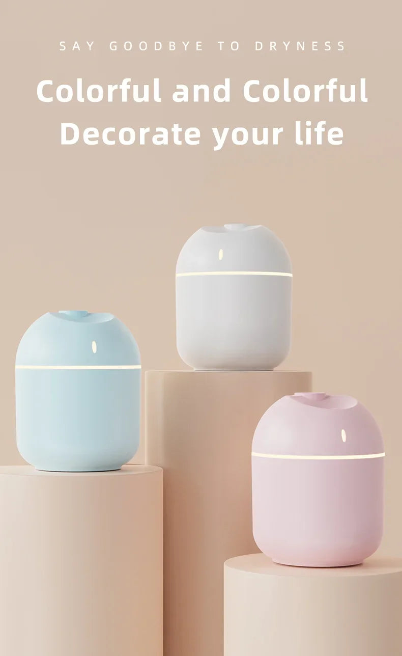 Air Humidifier With LED Night Light And Aroma Diffuser