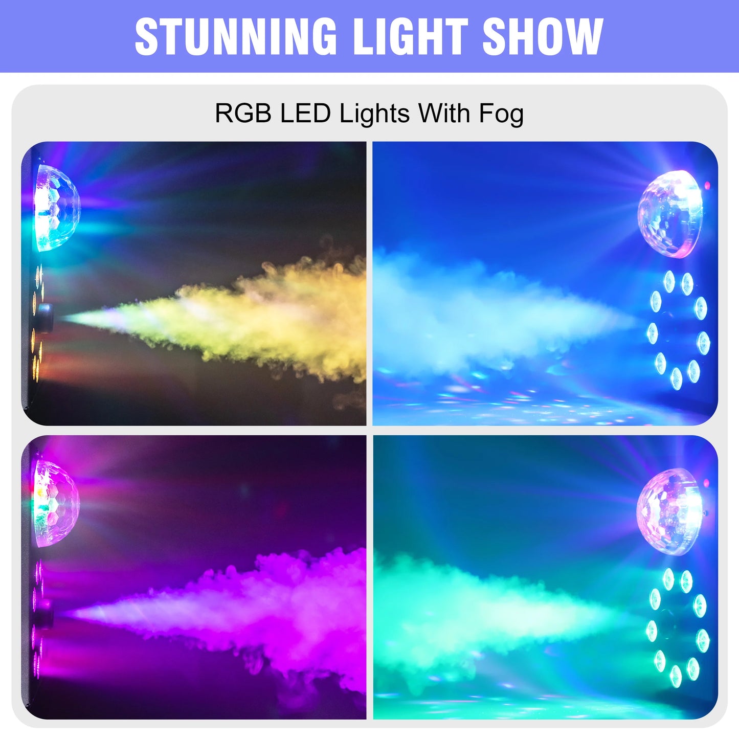 Datewink 700W Fog Machine With 9 LED RGB Stage Lights