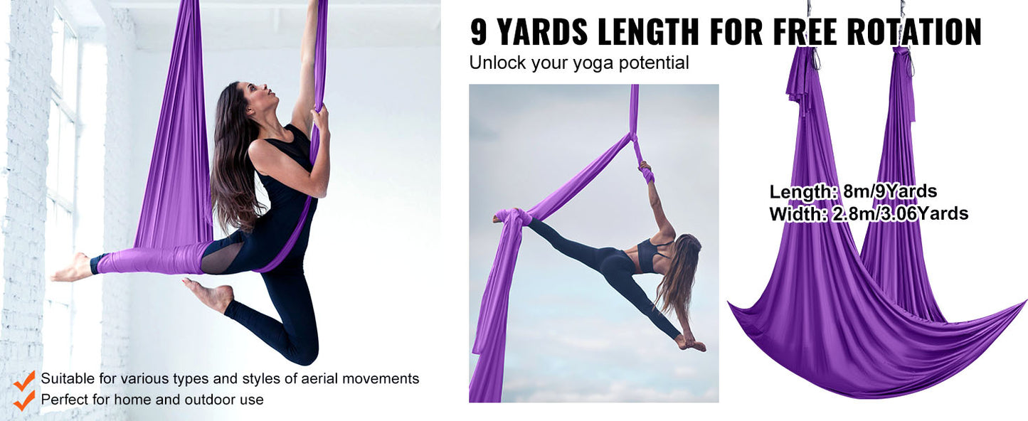 SucceBuy Aerial Yoga Hammock And Swing Starter Kit For Home