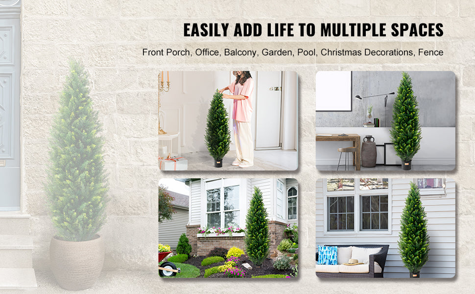 SucceBuy Artificial Cedar Topiary Tree Evergreen Faux Plant