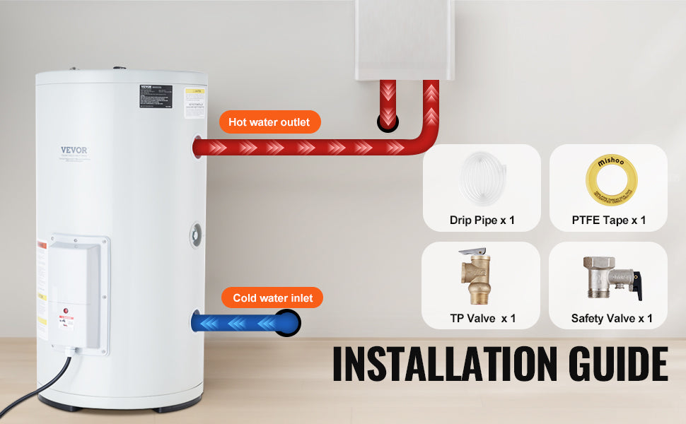 SucceBuy 75L Electric Water Heater Tankless Instant Hot Water Heater