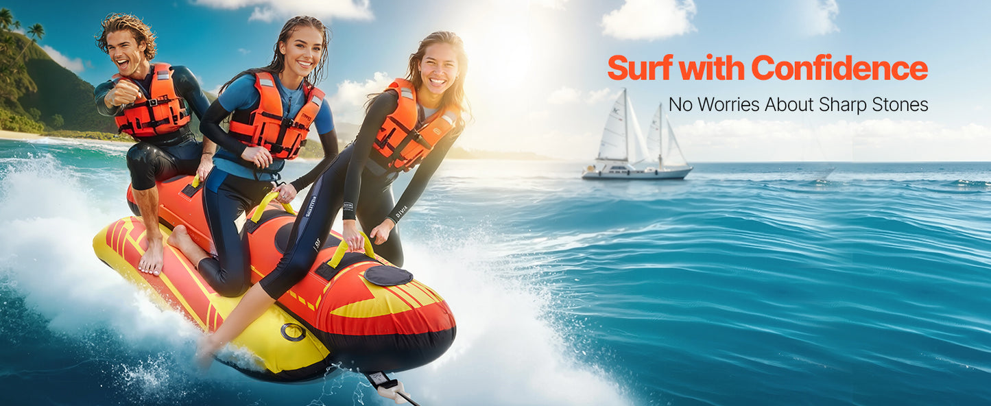 SucceBuy Inflatable Towable Boating Tubes Up To 3 Riders